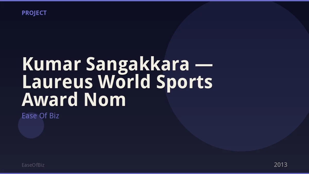 Kumar Sangakkara — Laureus World Sports Award Nom