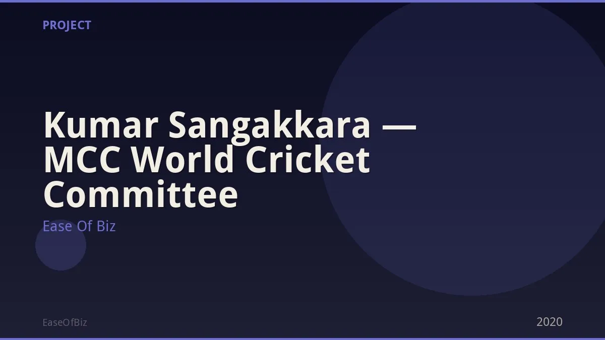 Kumar Sangakkara — MCC World Cricket Committee
