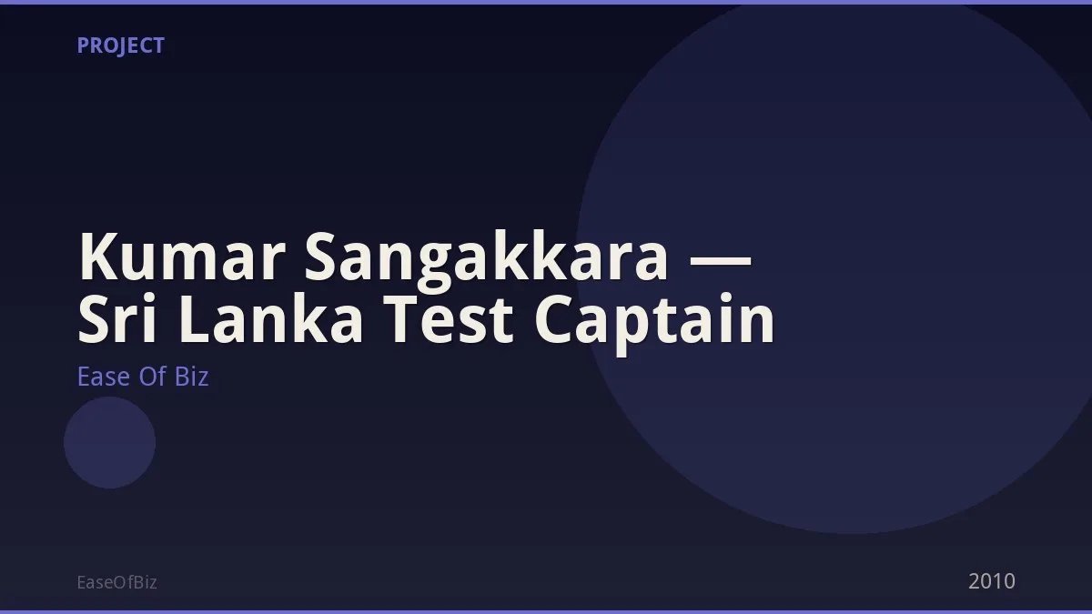 Kumar Sangakkara — Sri Lanka Test Captain