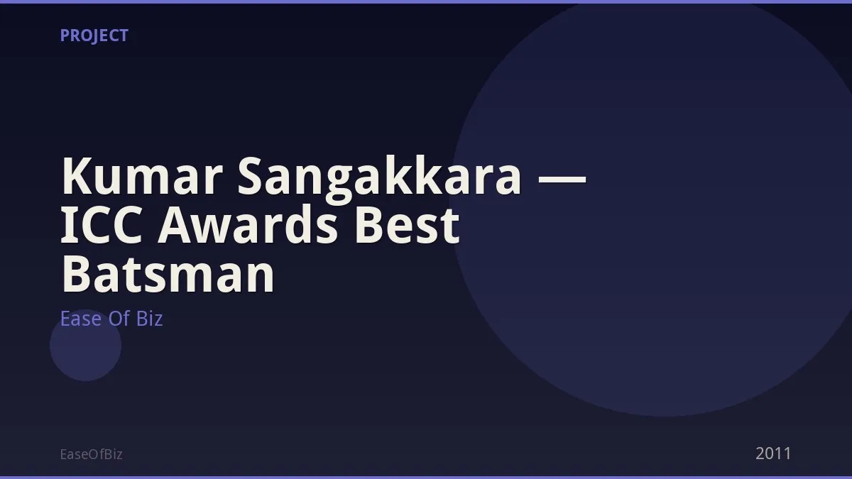 Kumar Sangakkara — ICC Awards Best Batsman