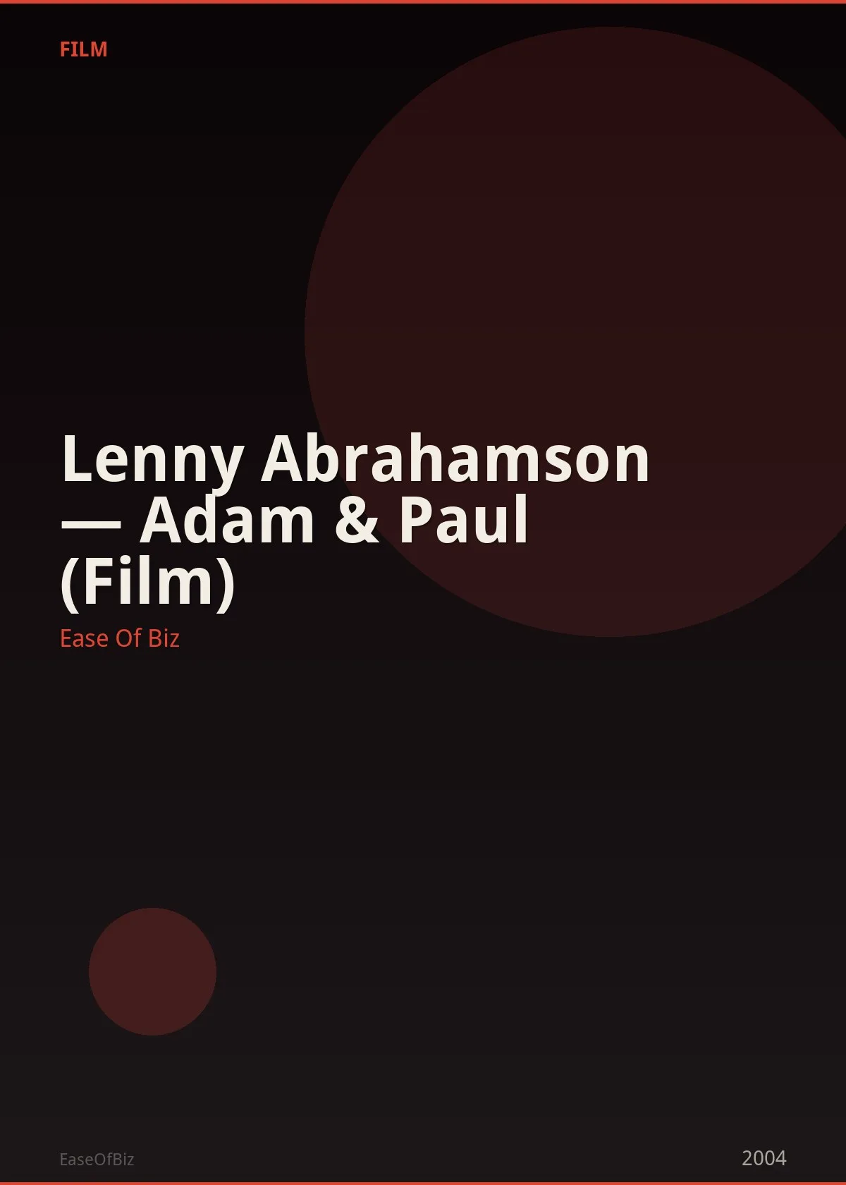 Lenny Abrahamson — Adam & Paul (Film)