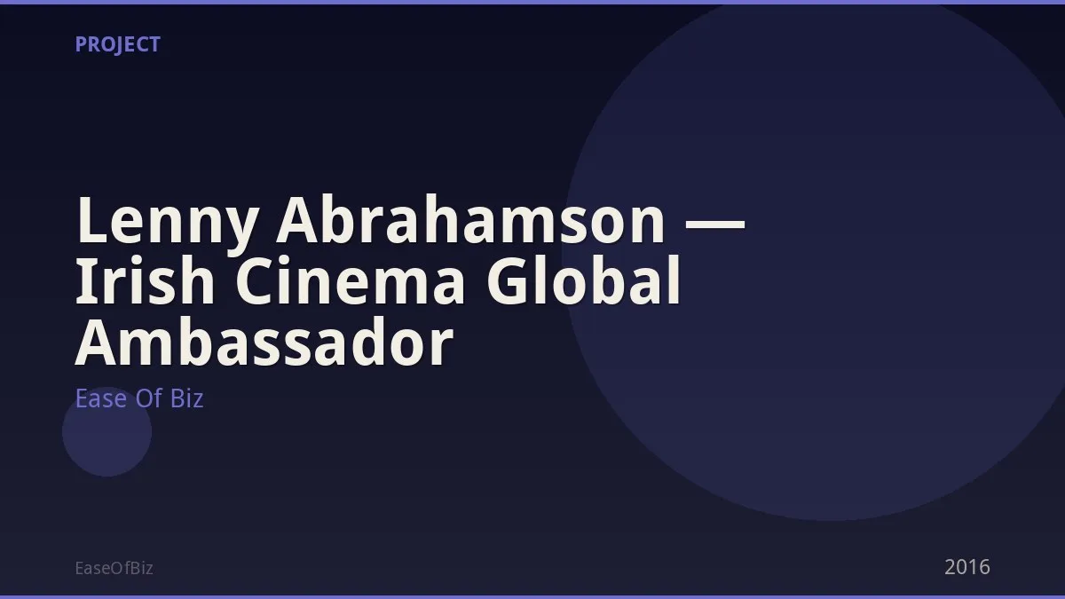 Lenny Abrahamson — Irish Cinema Global Ambassador