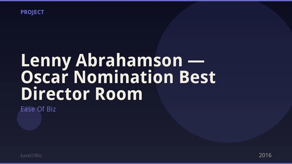 Lenny Abrahamson — Oscar Nomination Best Director Room