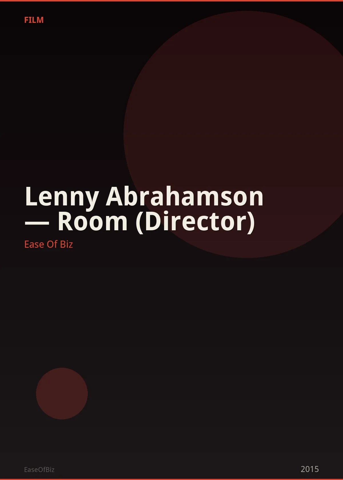 Lenny Abrahamson — Room (Director)