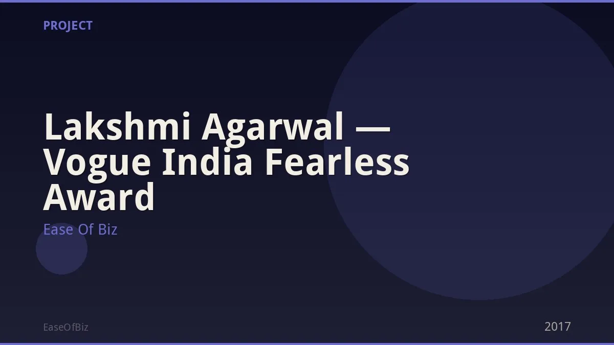 Lakshmi Agarwal — Vogue India Fearless Award