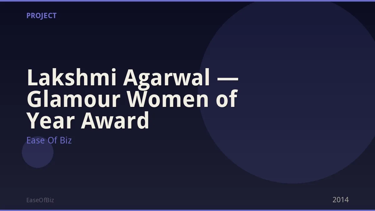 Lakshmi Agarwal — Glamour Women of Year Award