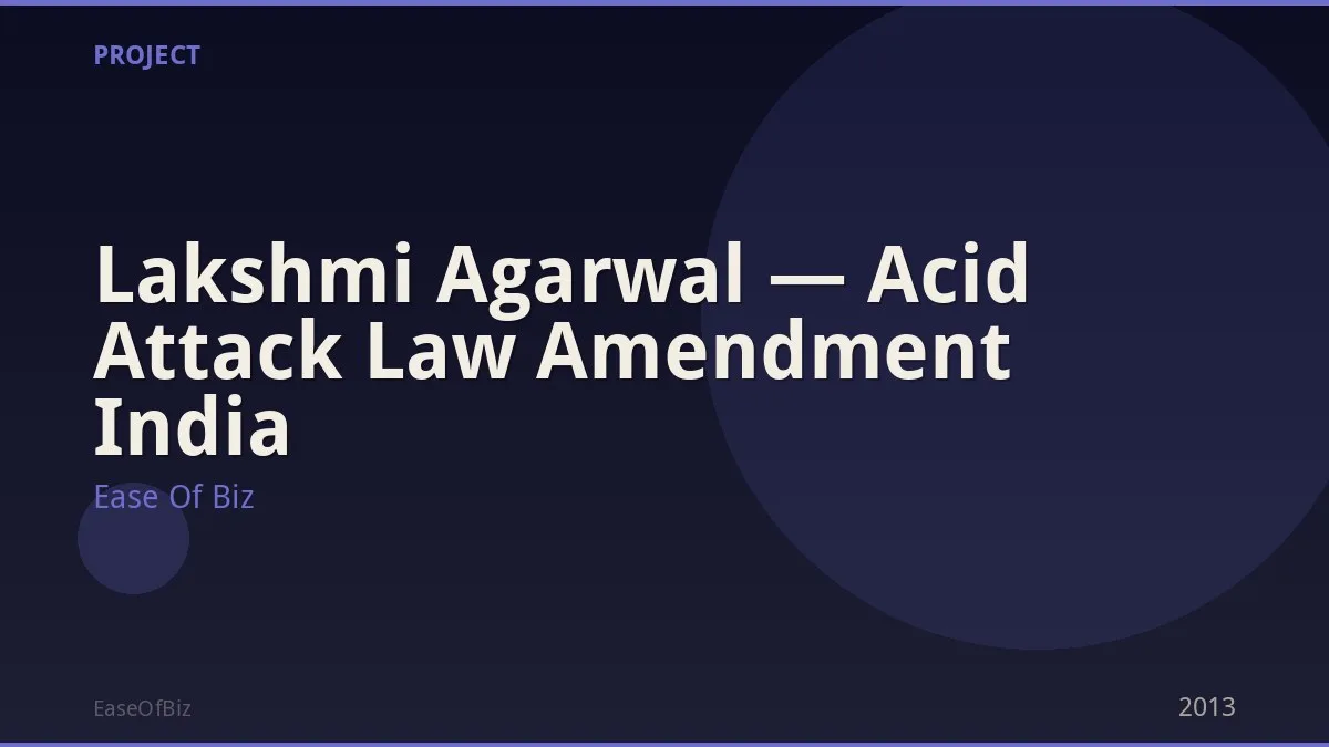 Lakshmi Agarwal — Acid Attack Law Amendment India