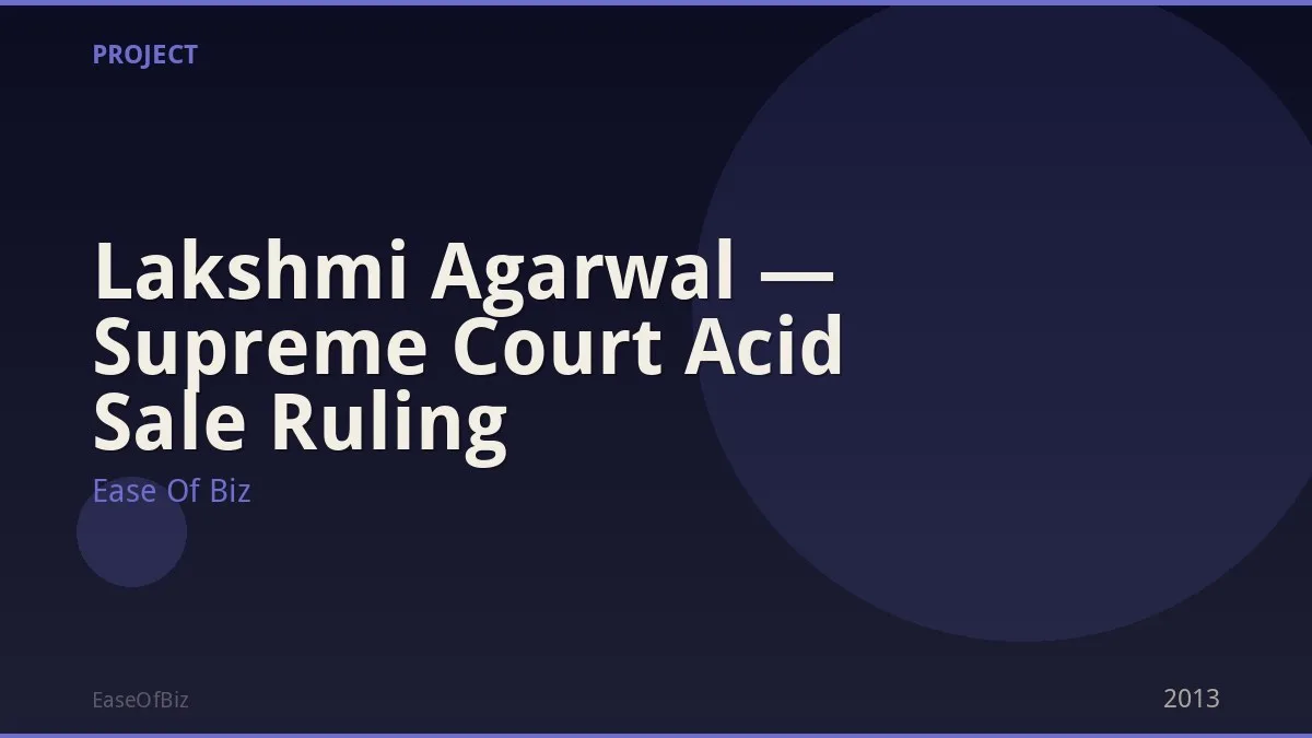 Lakshmi Agarwal — Supreme Court Acid Sale Ruling
