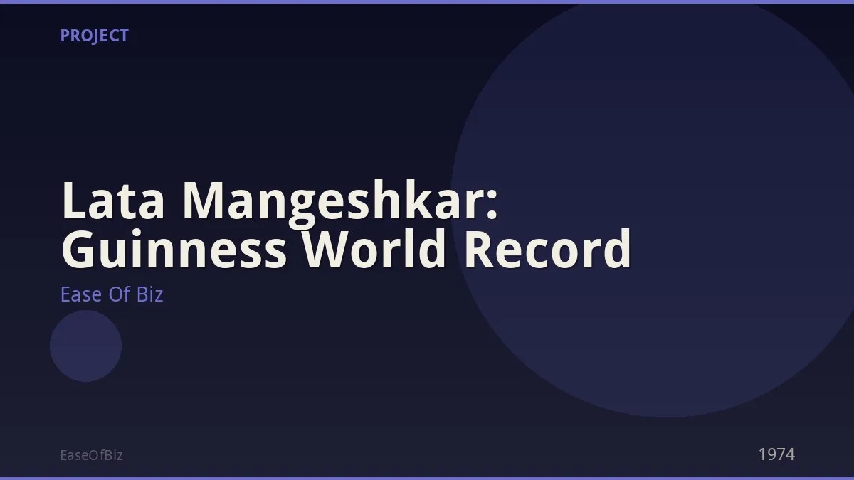 Lata Mangeshkar: Guinness World Record