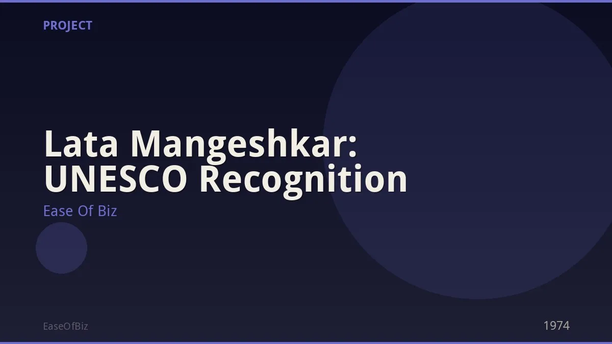 Lata Mangeshkar: UNESCO Recognition