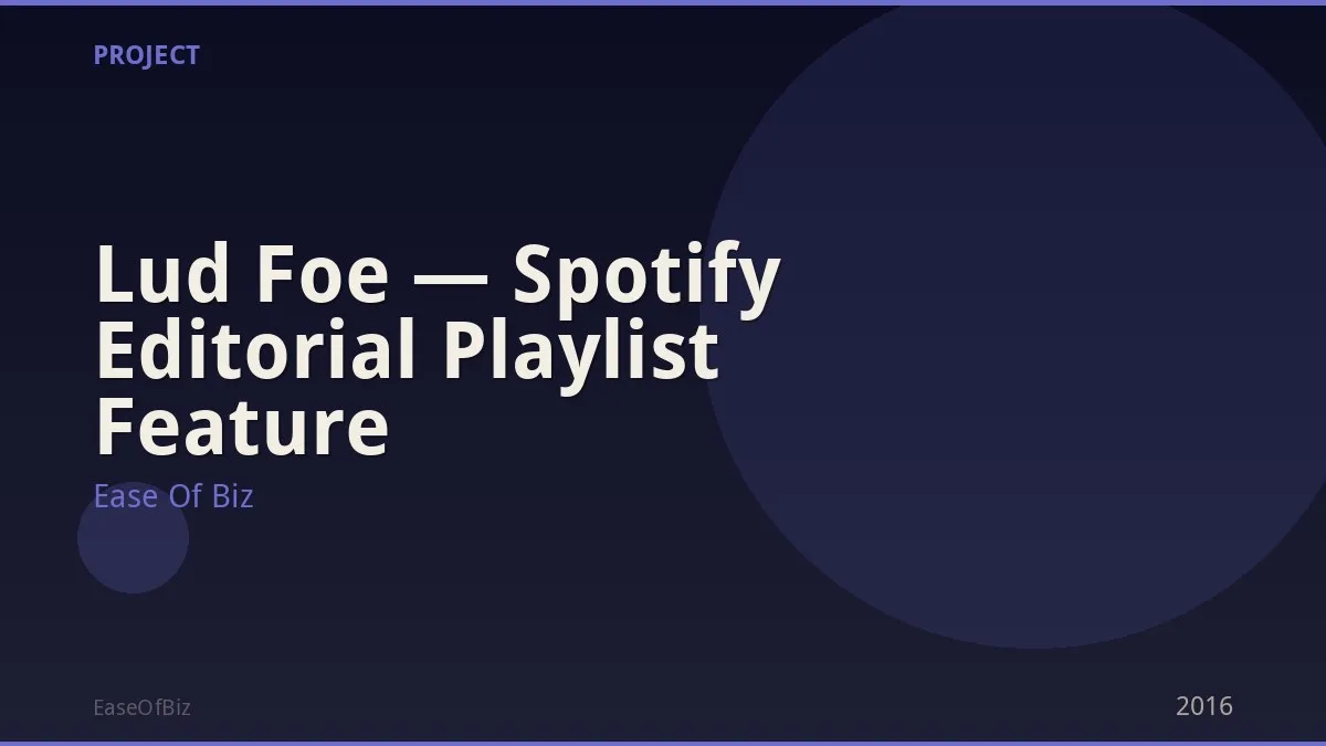 Lud Foe — Spotify Editorial Playlist Feature