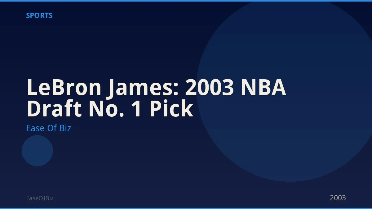 LeBron James: 2003 NBA Draft No. 1 Pick