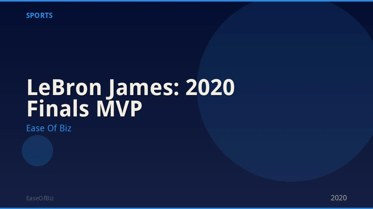 LeBron James: 2020 Finals MVP