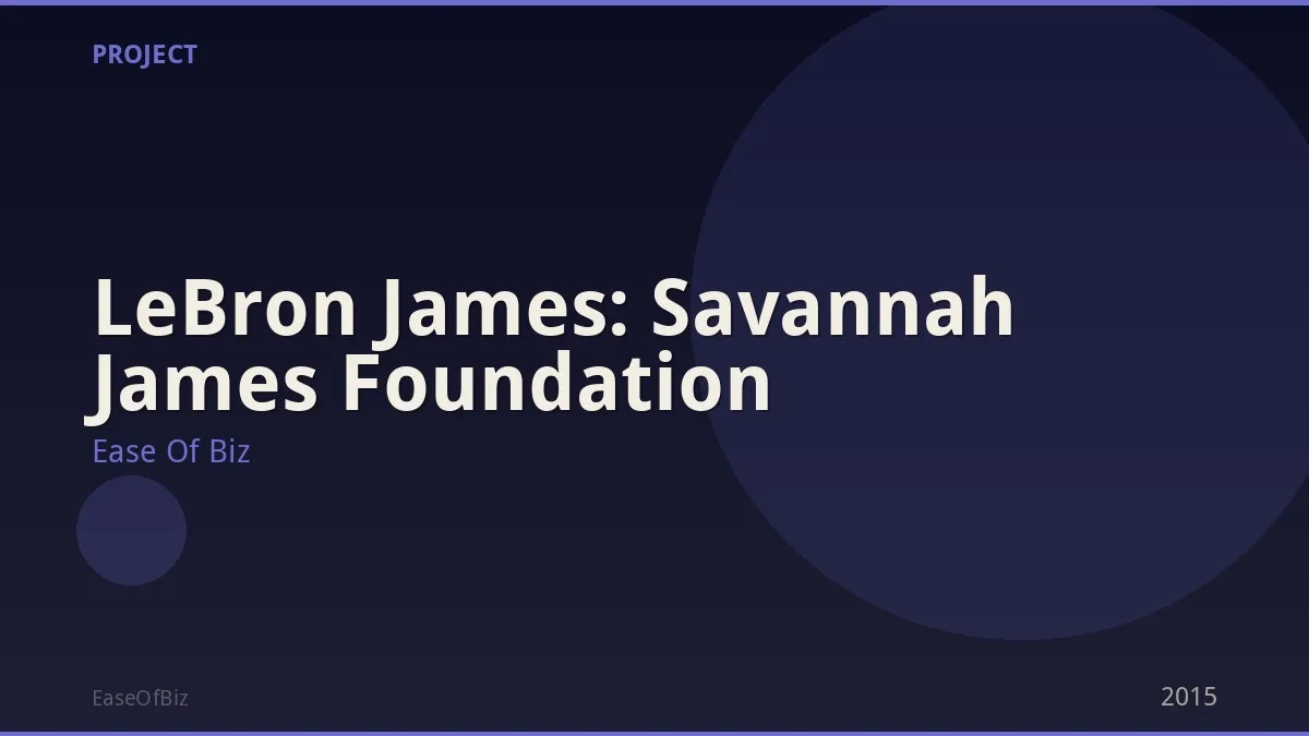 LeBron James: Savannah James Foundation