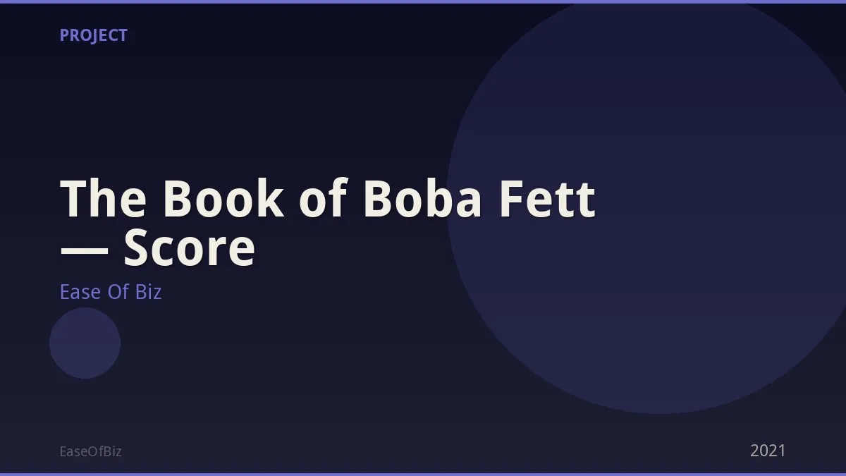 The Book of Boba Fett — Score