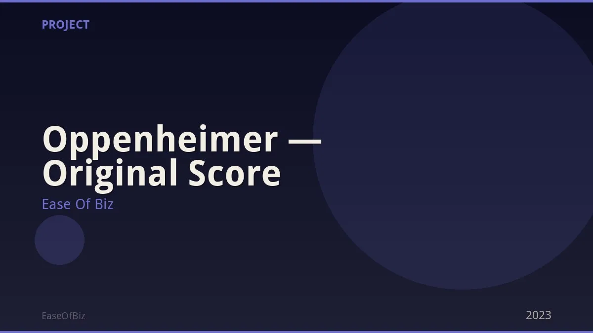 Oppenheimer — Original Score