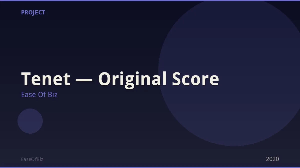 Tenet — Original Score