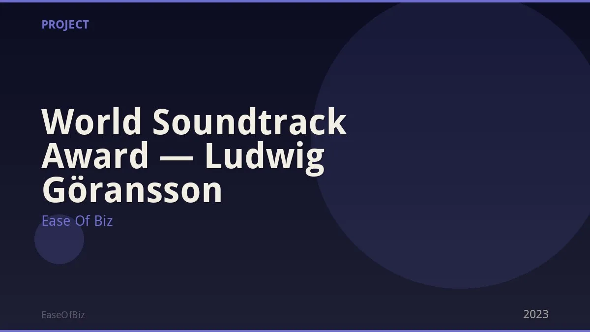 World Soundtrack Award — Ludwig Göransson