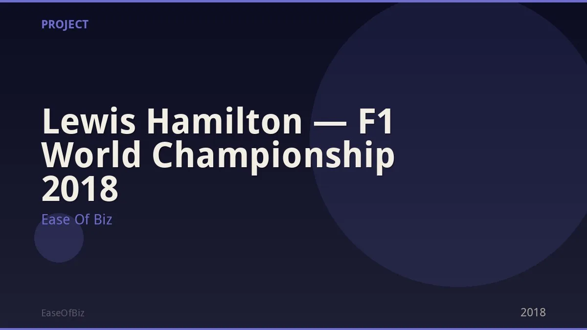 Lewis Hamilton — F1 World Championship 2018