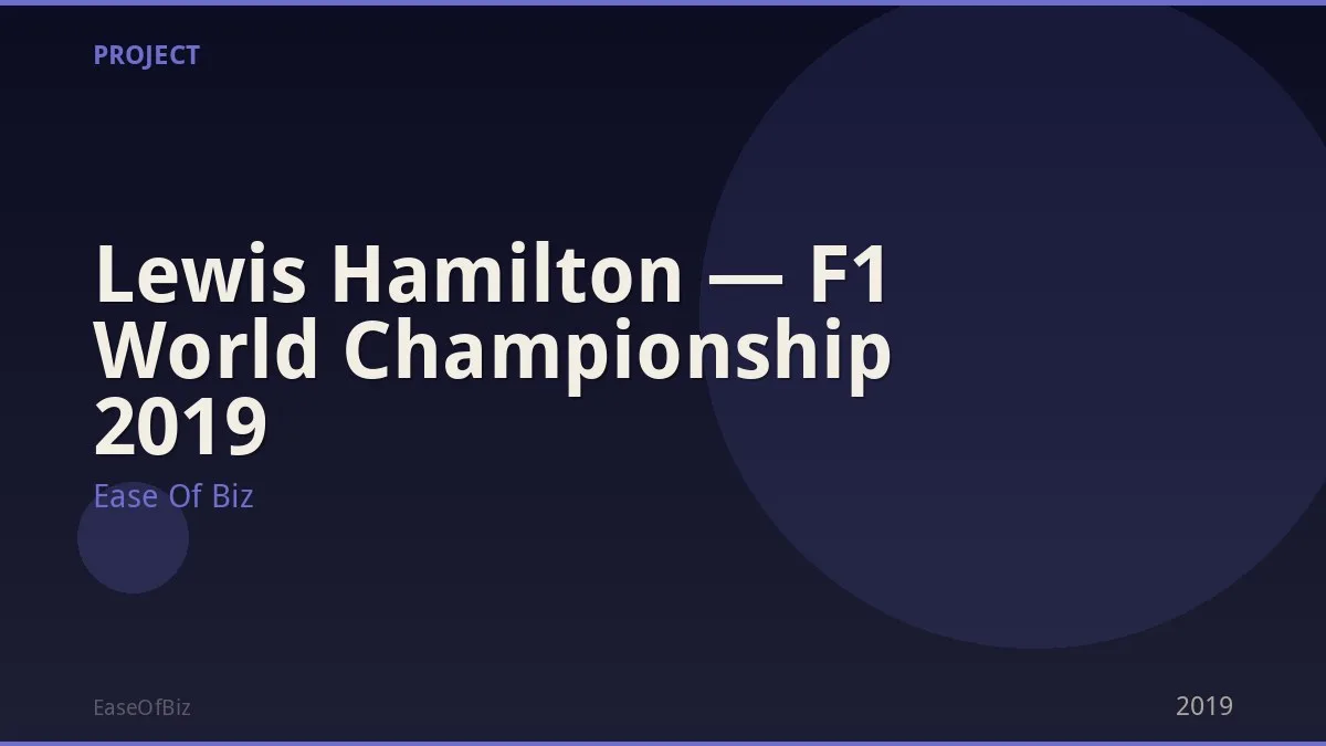 Lewis Hamilton — F1 World Championship 2019