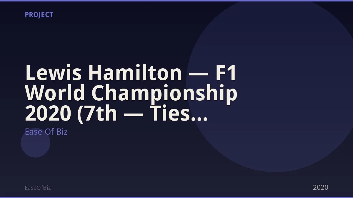 Lewis Hamilton — F1 World Championship 2020 (7th — Ties Schumacher)