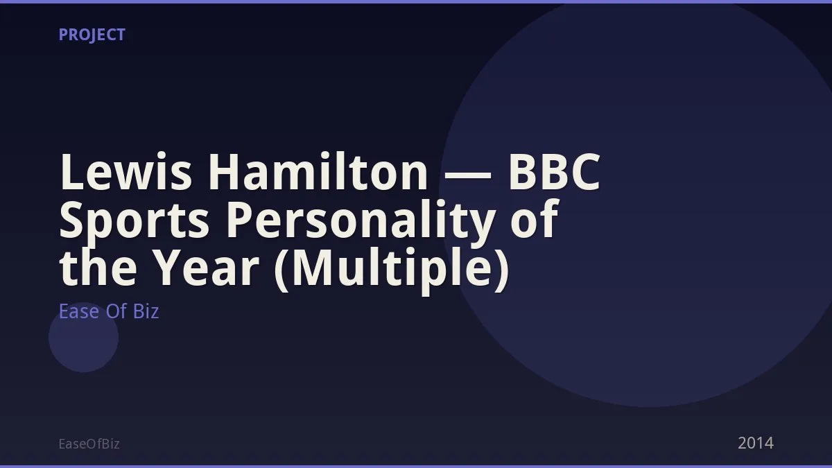 Lewis Hamilton — BBC Sports Personality of the Year (Multiple)