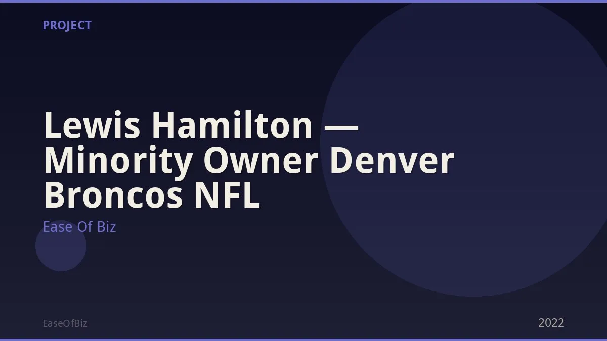 Lewis Hamilton — Minority Owner Denver Broncos NFL