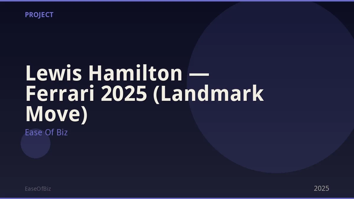 Lewis Hamilton — Ferrari 2025 (Landmark Move)