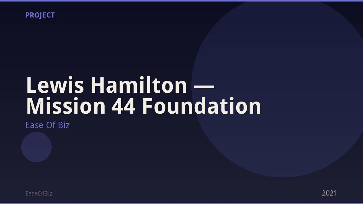 Lewis Hamilton — Mission 44 Foundation