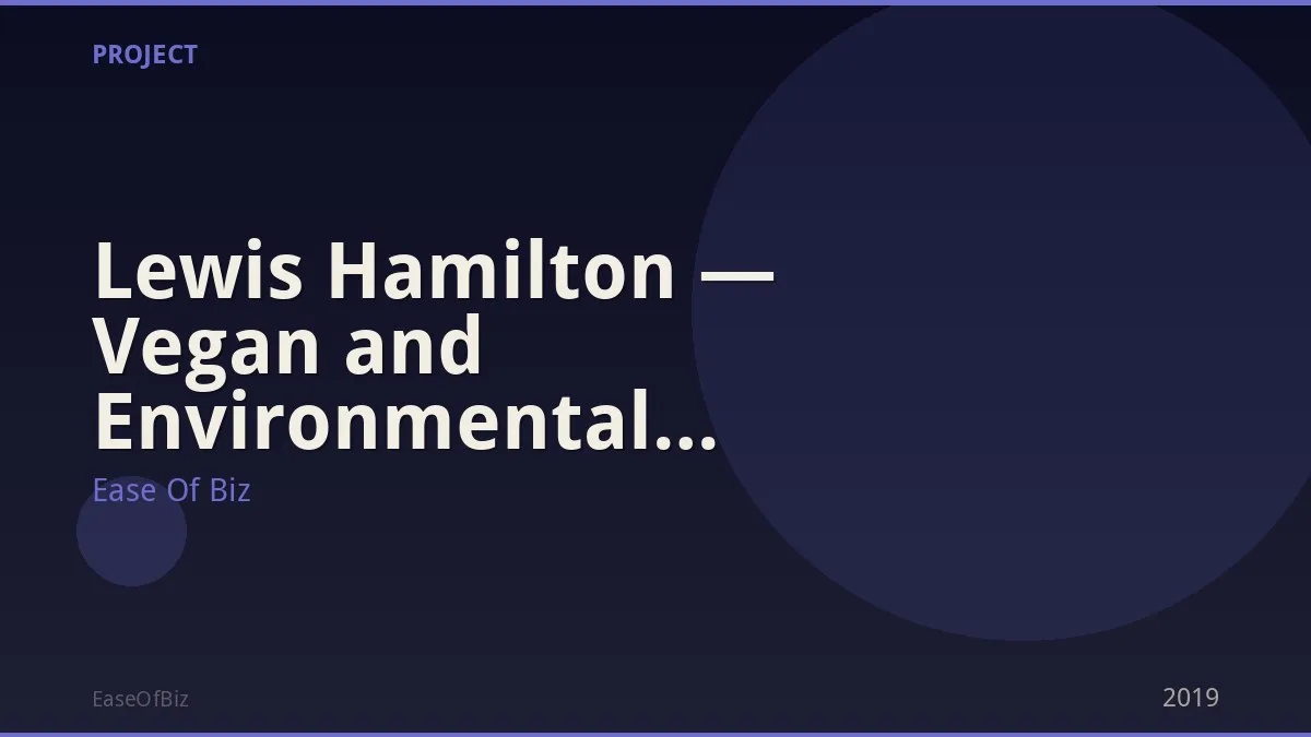 Lewis Hamilton — Vegan and Environmental Advocacy