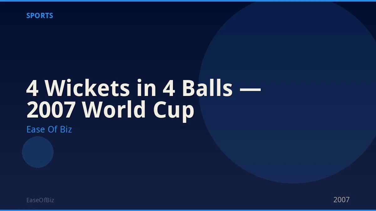 4 Wickets in 4 Balls — 2007 World Cup