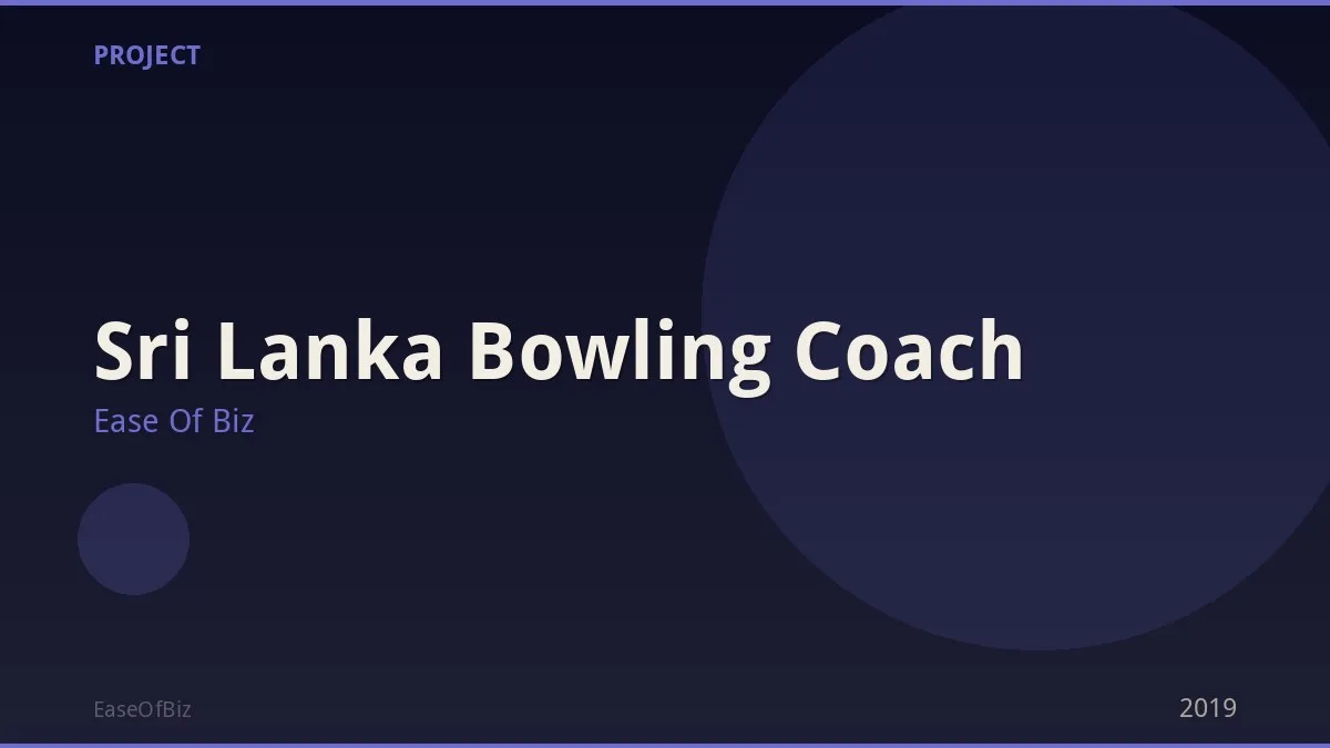 Sri Lanka Bowling Coach