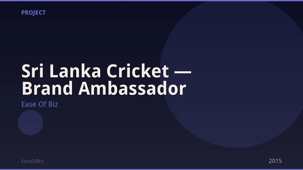 Sri Lanka Cricket — Brand Ambassador