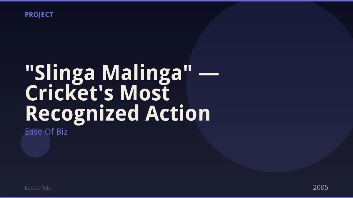 "Slinga Malinga" — Cricket's Most Recognized Action