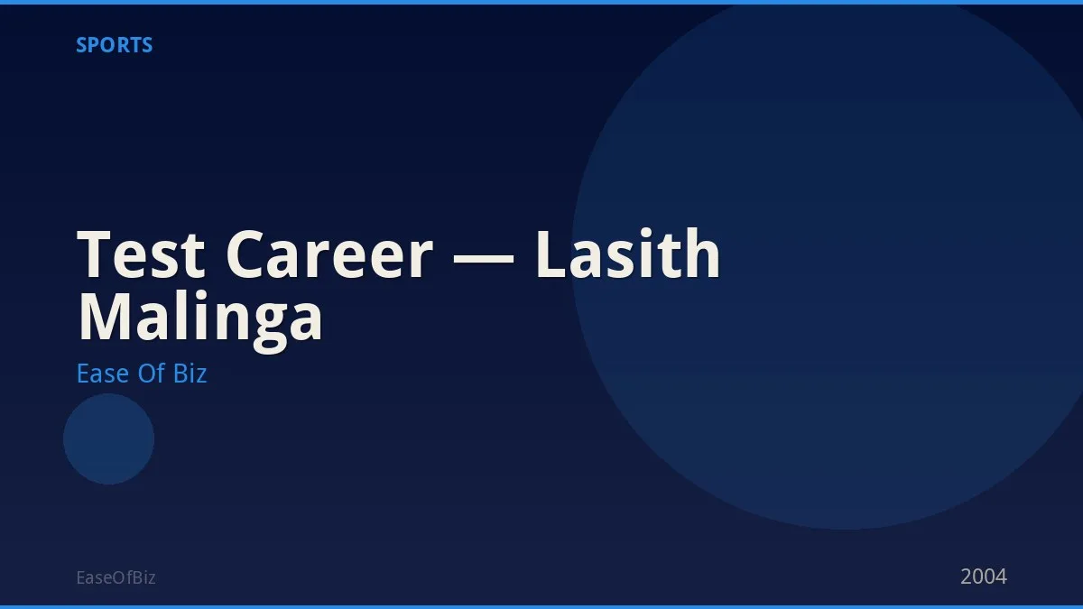 Test Career — Lasith Malinga