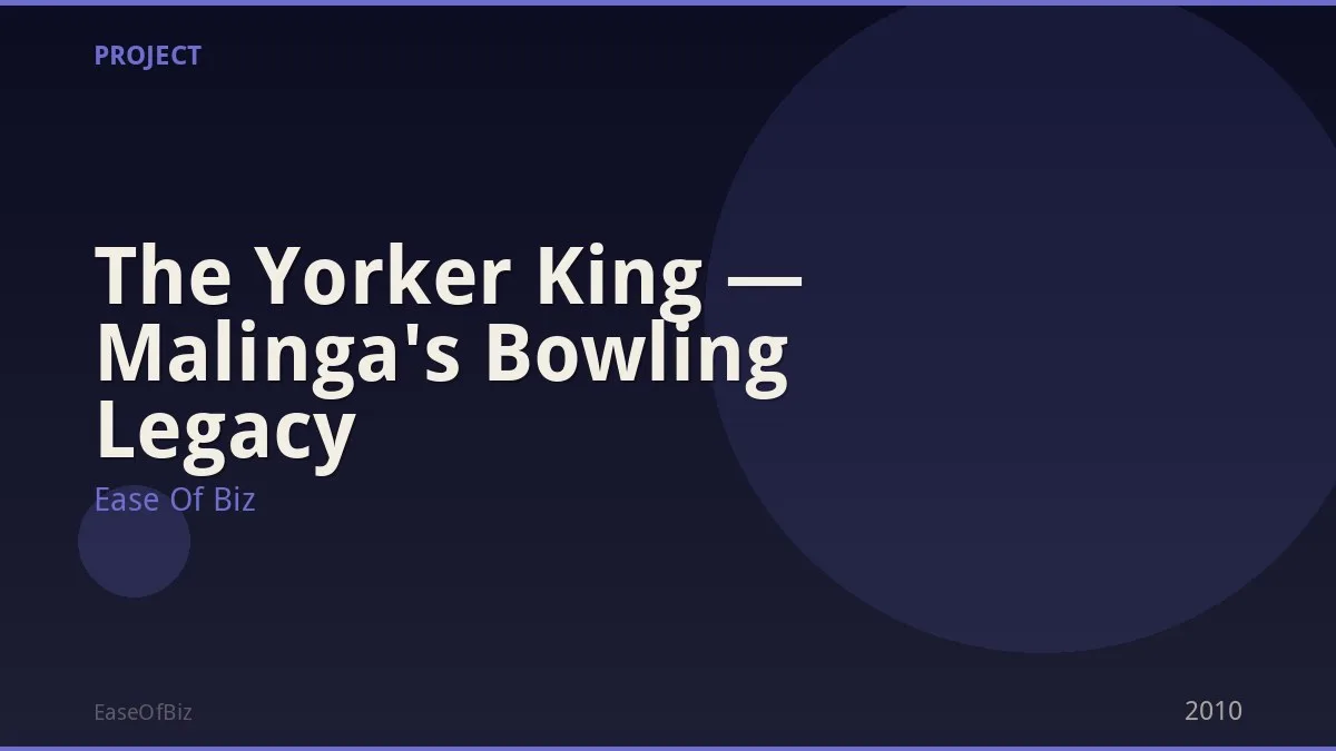 The Yorker King — Malinga's Bowling Legacy