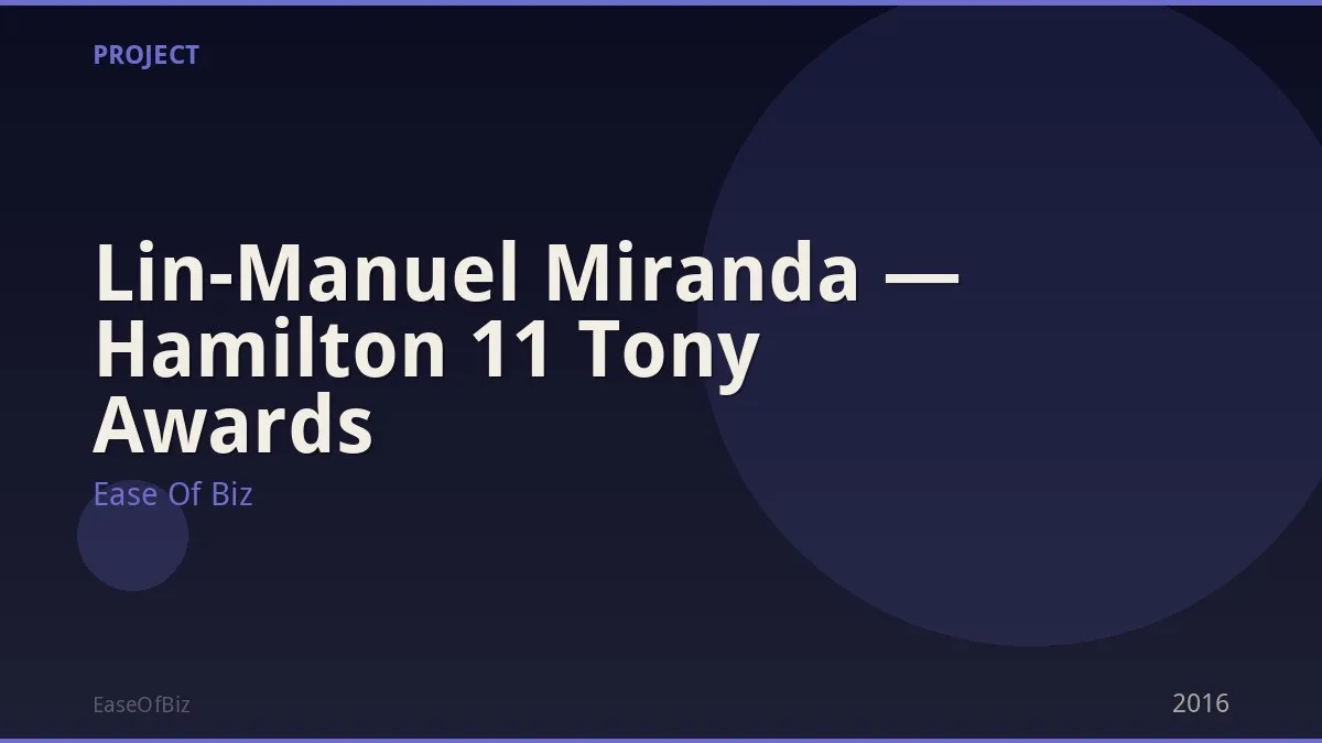 Lin-Manuel Miranda — Hamilton 11 Tony Awards