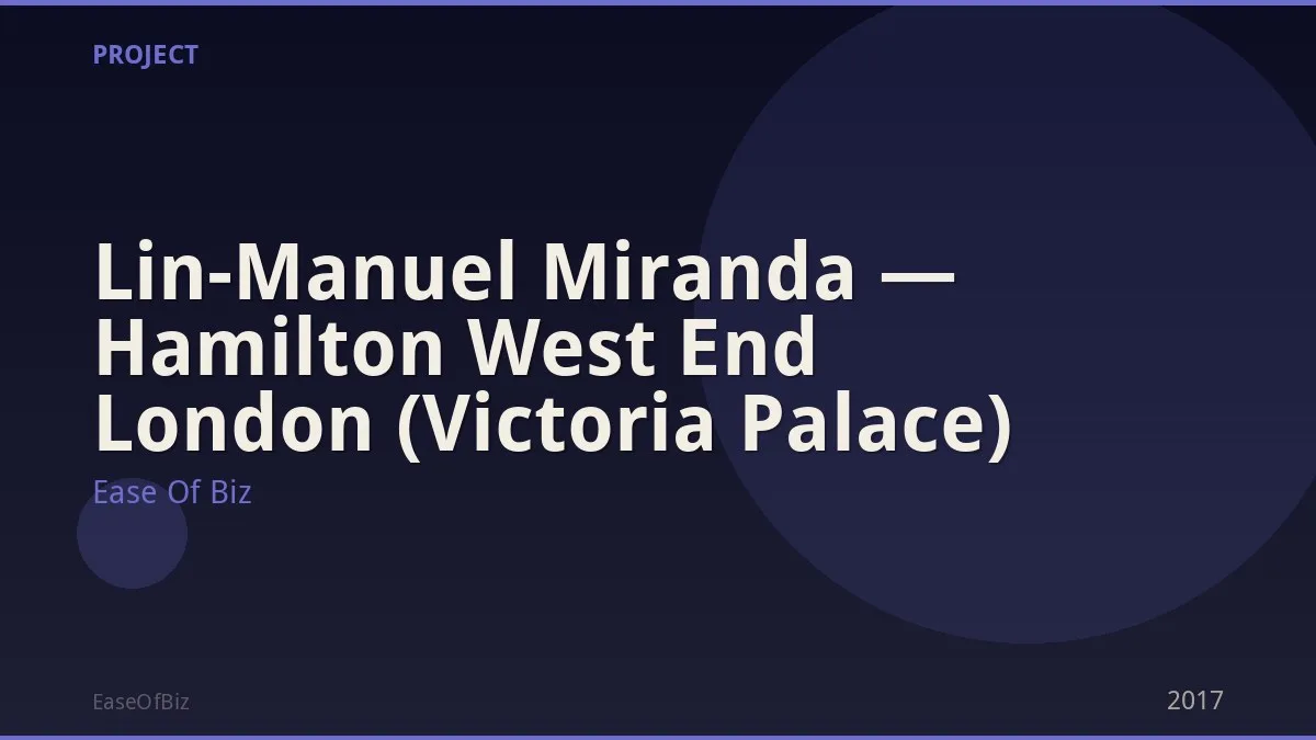 Lin-Manuel Miranda — Hamilton West End London (Victoria Palace)