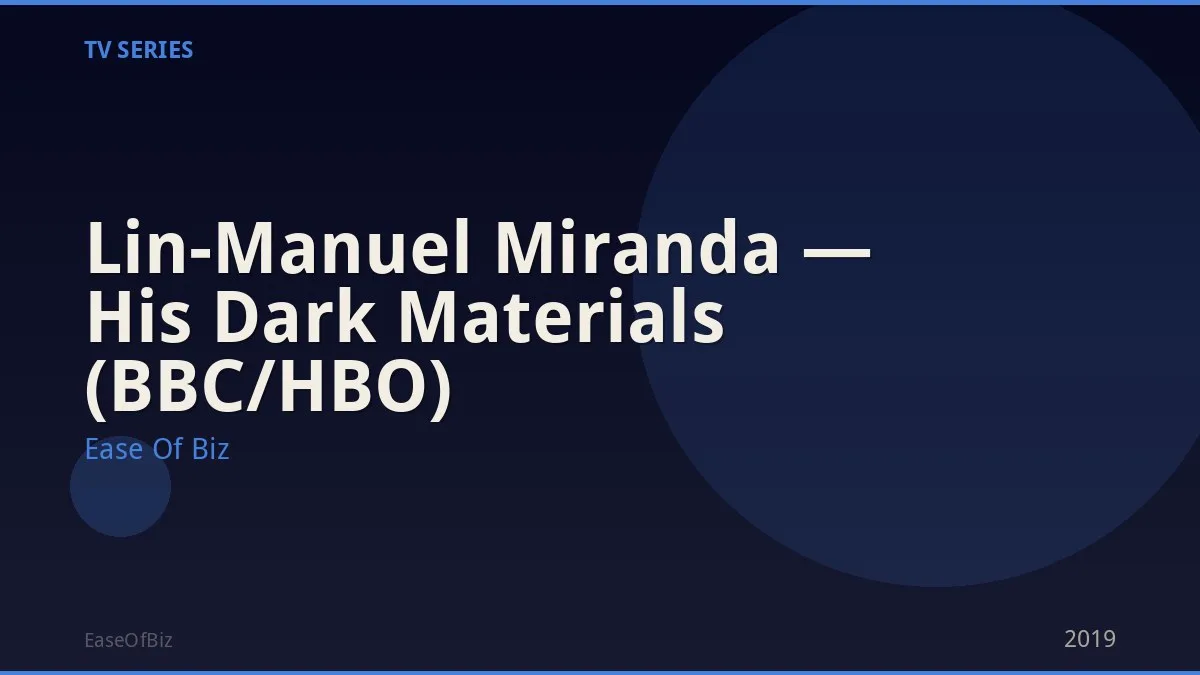 Lin-Manuel Miranda — His Dark Materials (BBC/HBO)