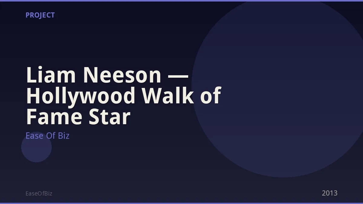 Liam Neeson — Hollywood Walk of Fame Star