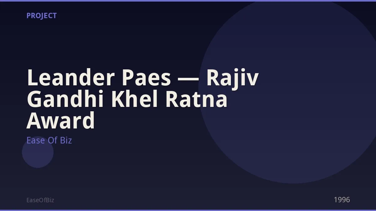 Leander Paes — Rajiv Gandhi Khel Ratna Award