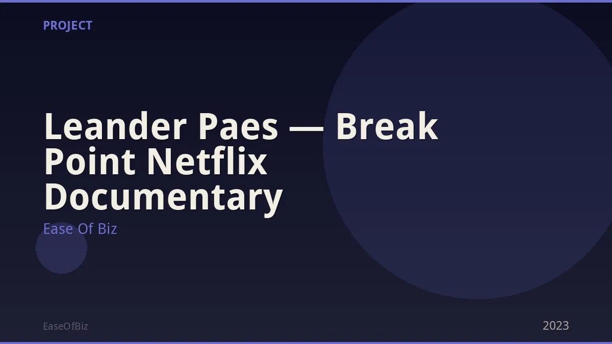 Leander Paes — Break Point Netflix Documentary