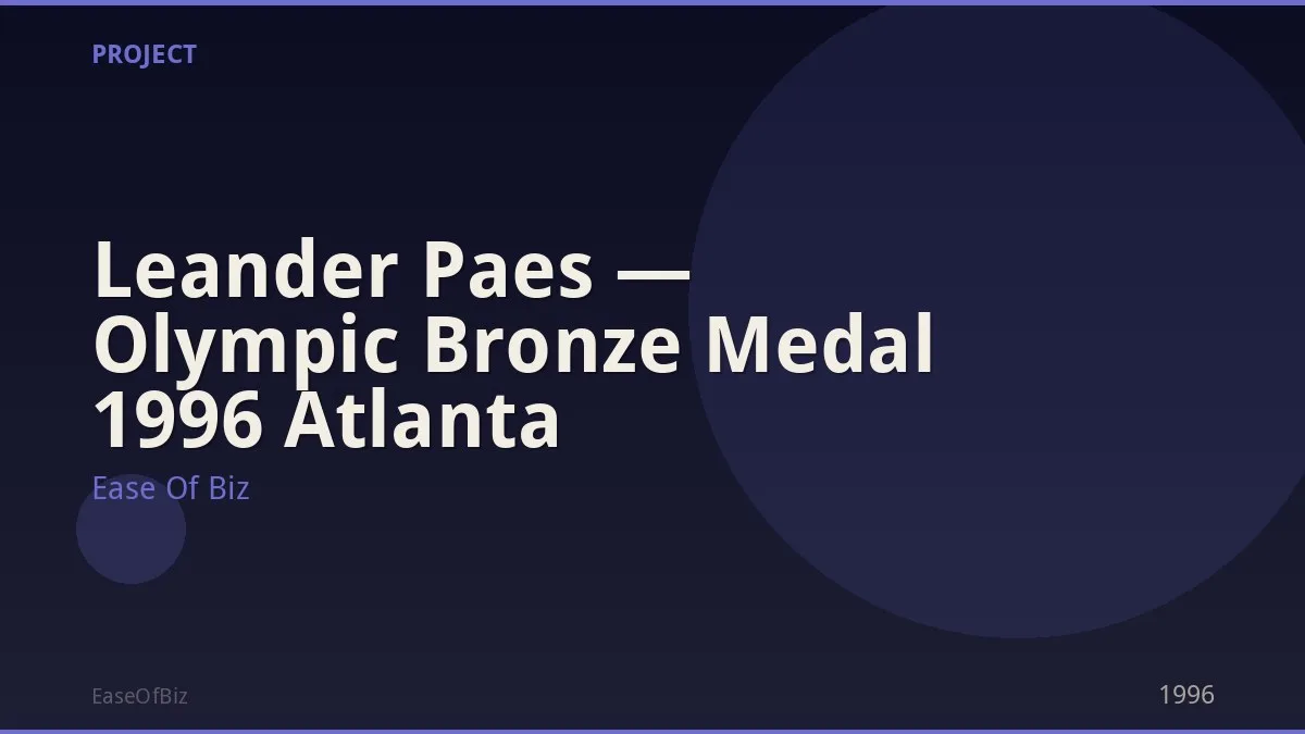 Leander Paes — Olympic Bronze Medal 1996 Atlanta