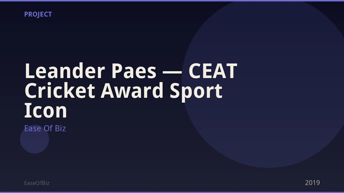 Leander Paes — CEAT Cricket Award Sport Icon