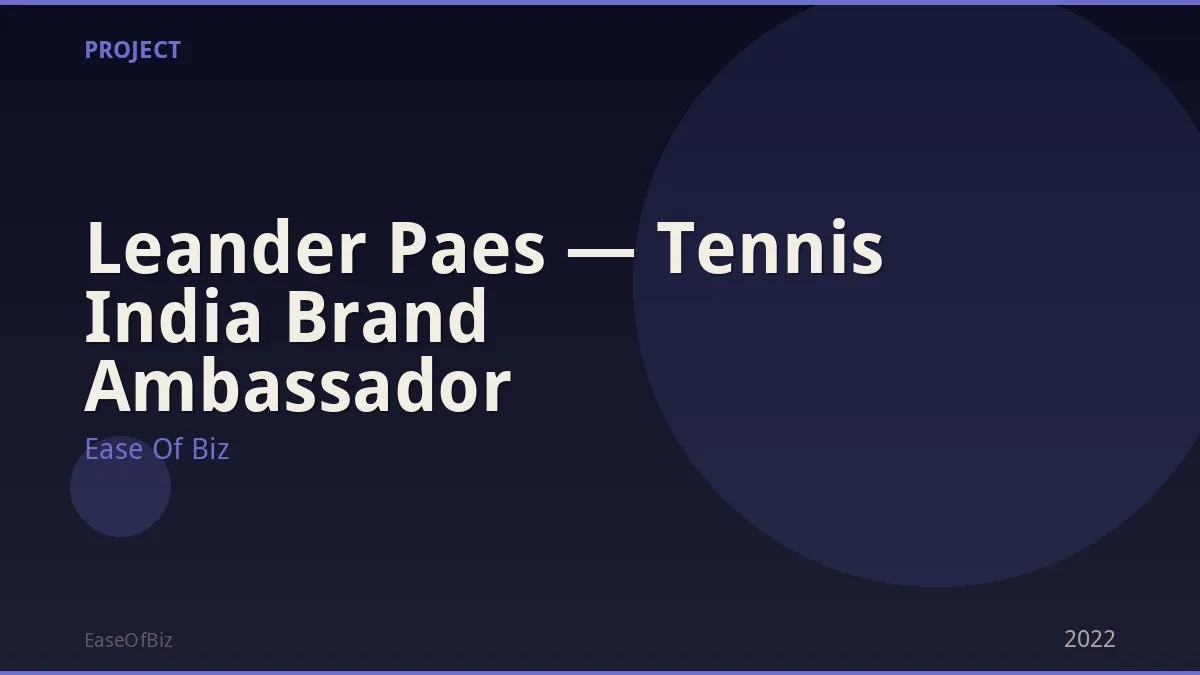 Leander Paes — Tennis India Brand Ambassador