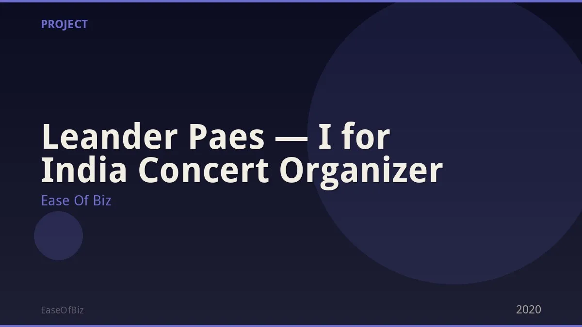 Leander Paes — I for India Concert Organizer