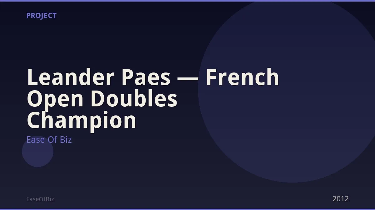 Leander Paes — French Open Doubles Champion