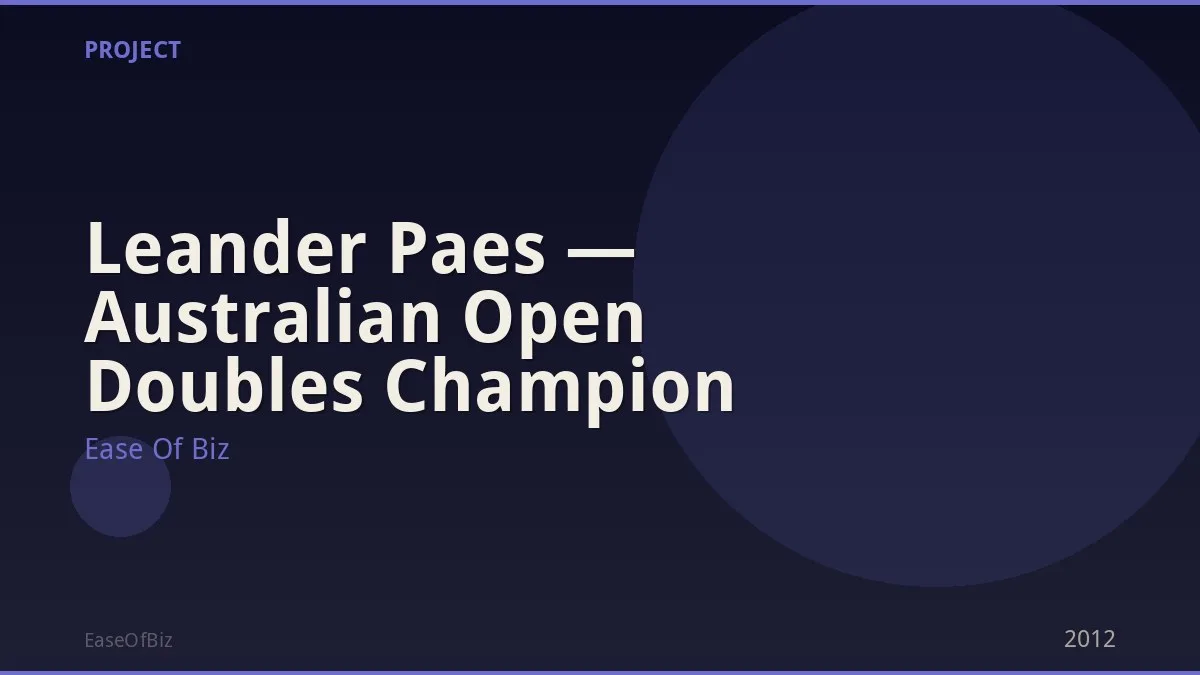 Leander Paes — Australian Open Doubles Champion