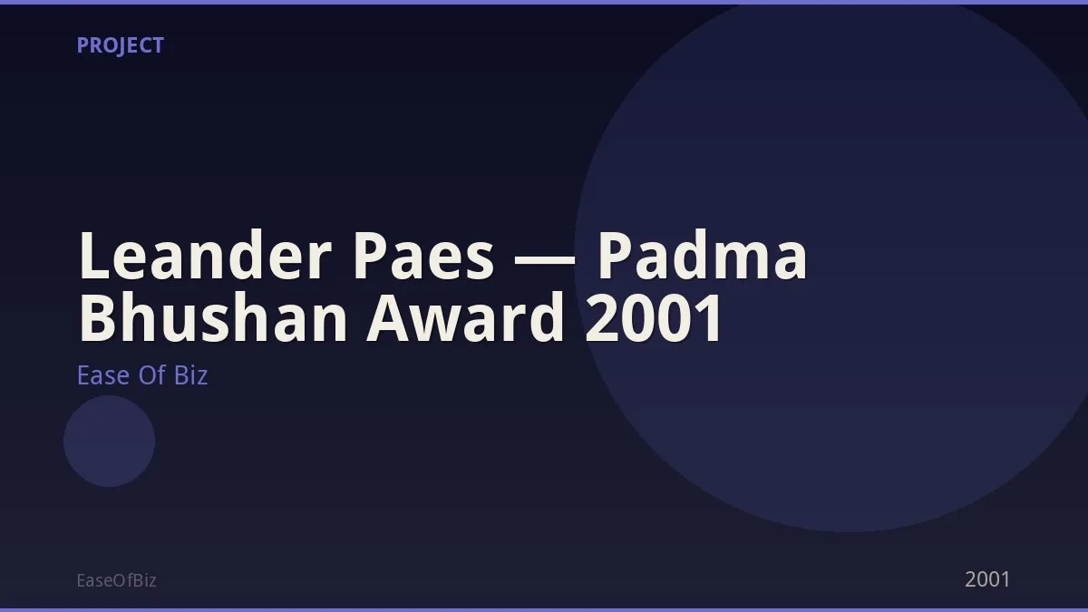 Leander Paes — Padma Bhushan Award 2001