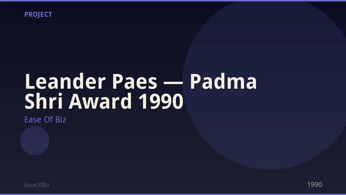 Leander Paes — Padma Shri Award 1990